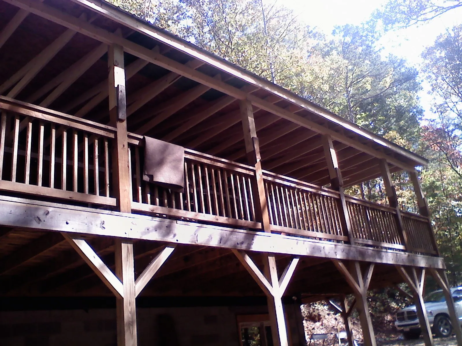 Timber framing under a new elevated porch and deck — Roof Leak Repair in Keysville by Roofing Brothers
